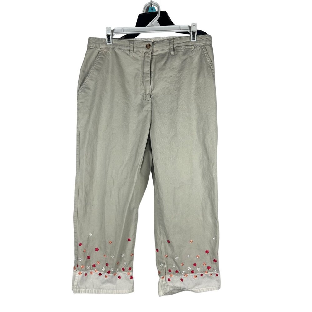 Christopher & Banks Women's Embroidered Floral Pants Size 12